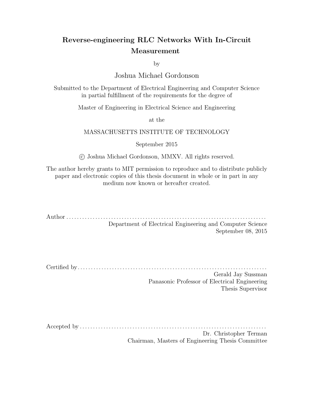 Reverse-Engineering RLC Networks with In-Circuit Measurement