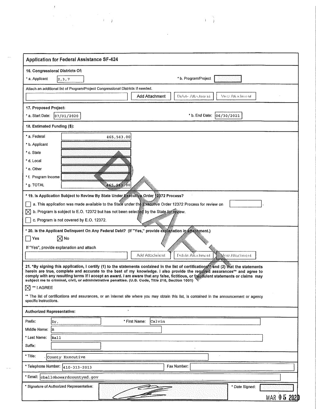 Mar9520zb ASSURANCES - CONSTRUCTION PROGRAMS 0MB Number; 4P40.0009 Expiration Date: 01/31/5019