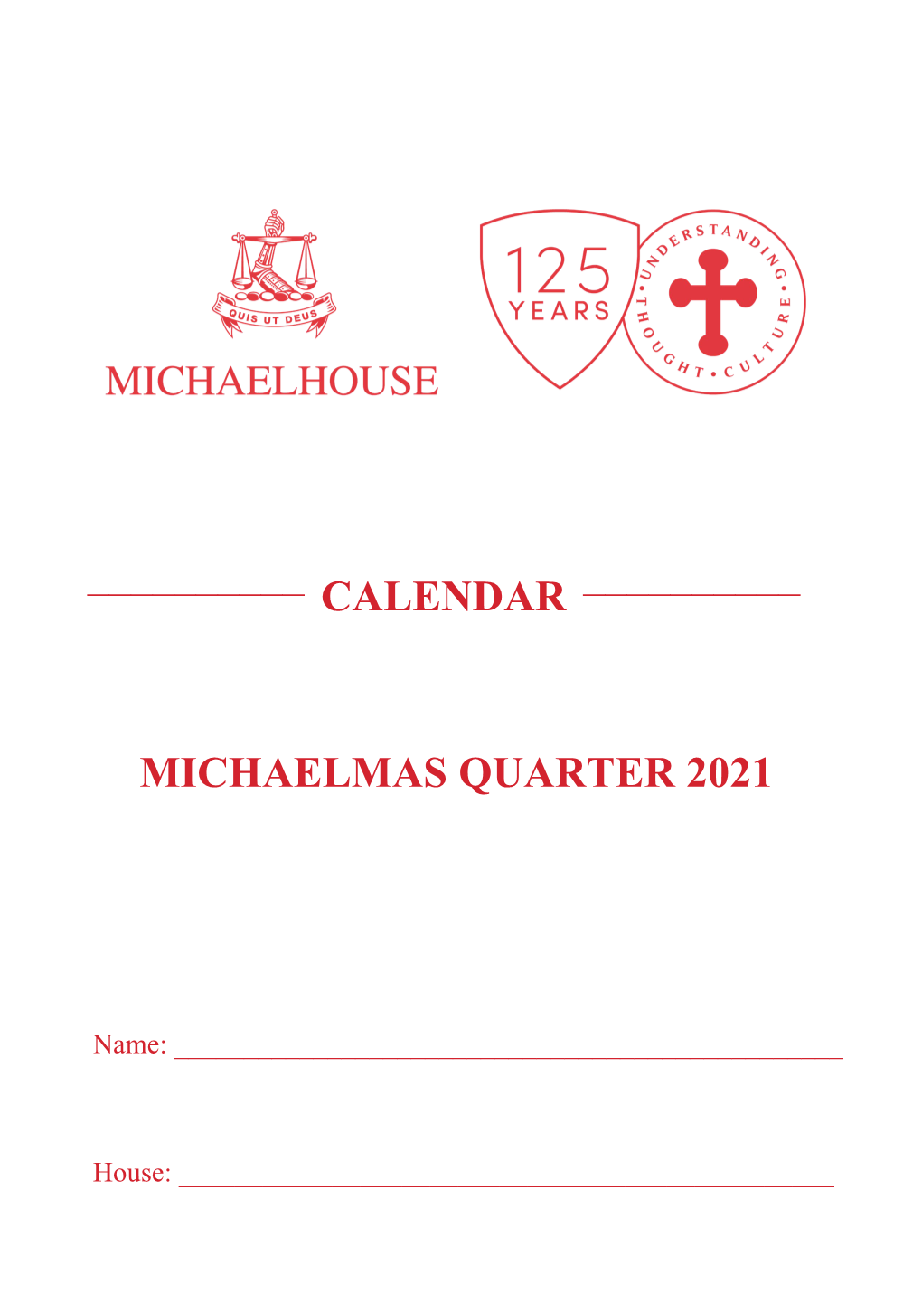 Michaelmas Quarter Calendar 2021