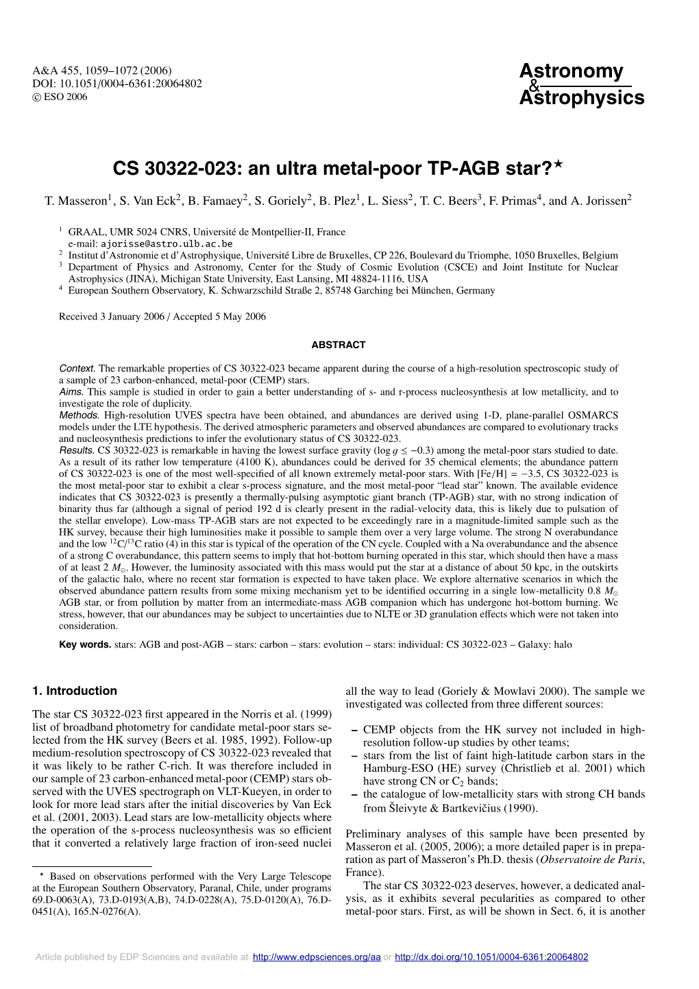 CS 30322-023: an Ultra Metal-Poor TP-AGB Star?