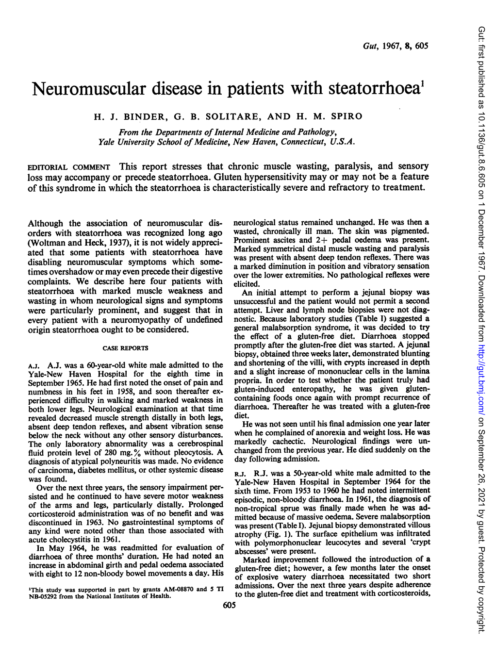 Neuromuscular Disease in Patients with Steatorrhoea'