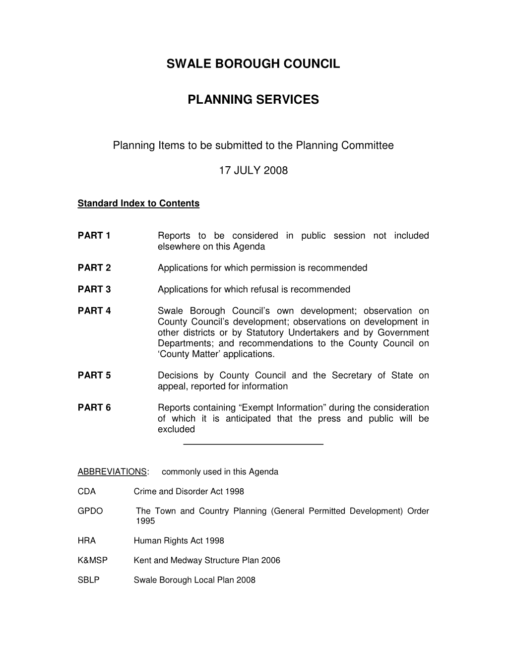 Swale Borough Council Planning Services