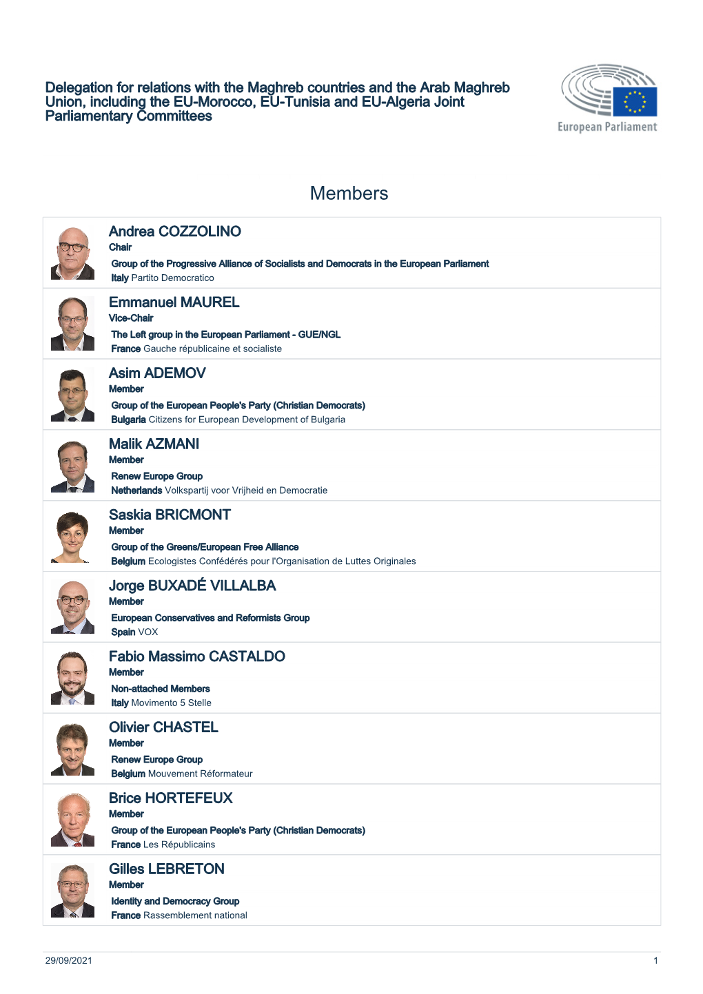 List of Members