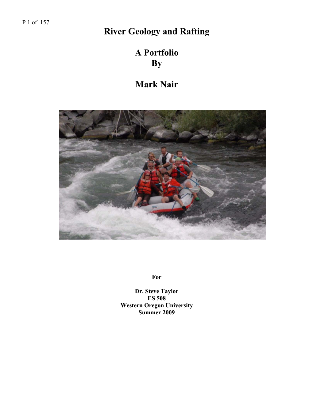 River Geology and Rafting a Portfolio by Mark Nair