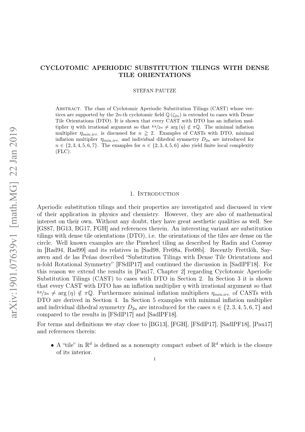 Cyclotomic Aperiodic Substitution Tilings with Dense Tile Orientations