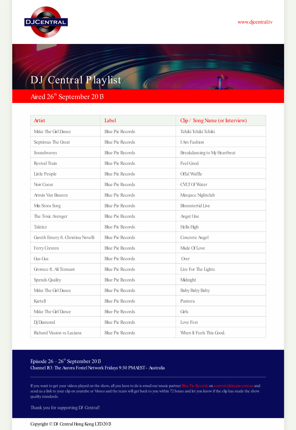 DJ-CENTRAL-PLAYLIST E0126-V260913-26Th