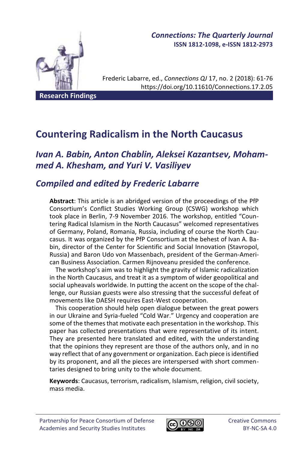 Countering Radicalism in the North Caucasus Ivan A