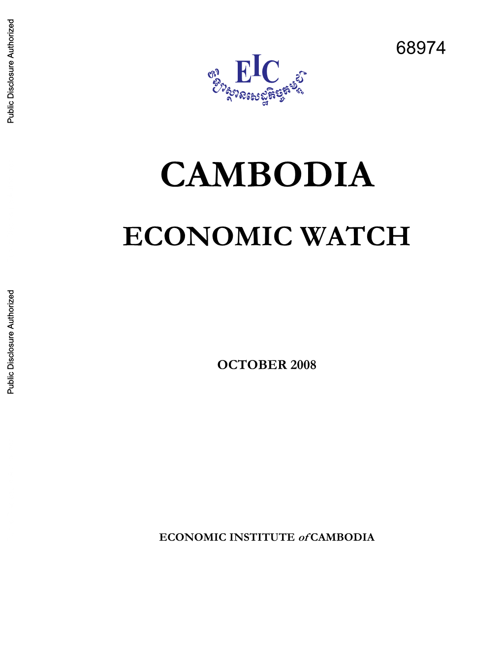 Cambodia Economic Watch October 2008