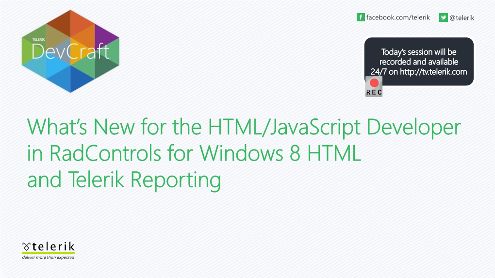 What's New for the HTML/Javascript Developer in Radcontrols For