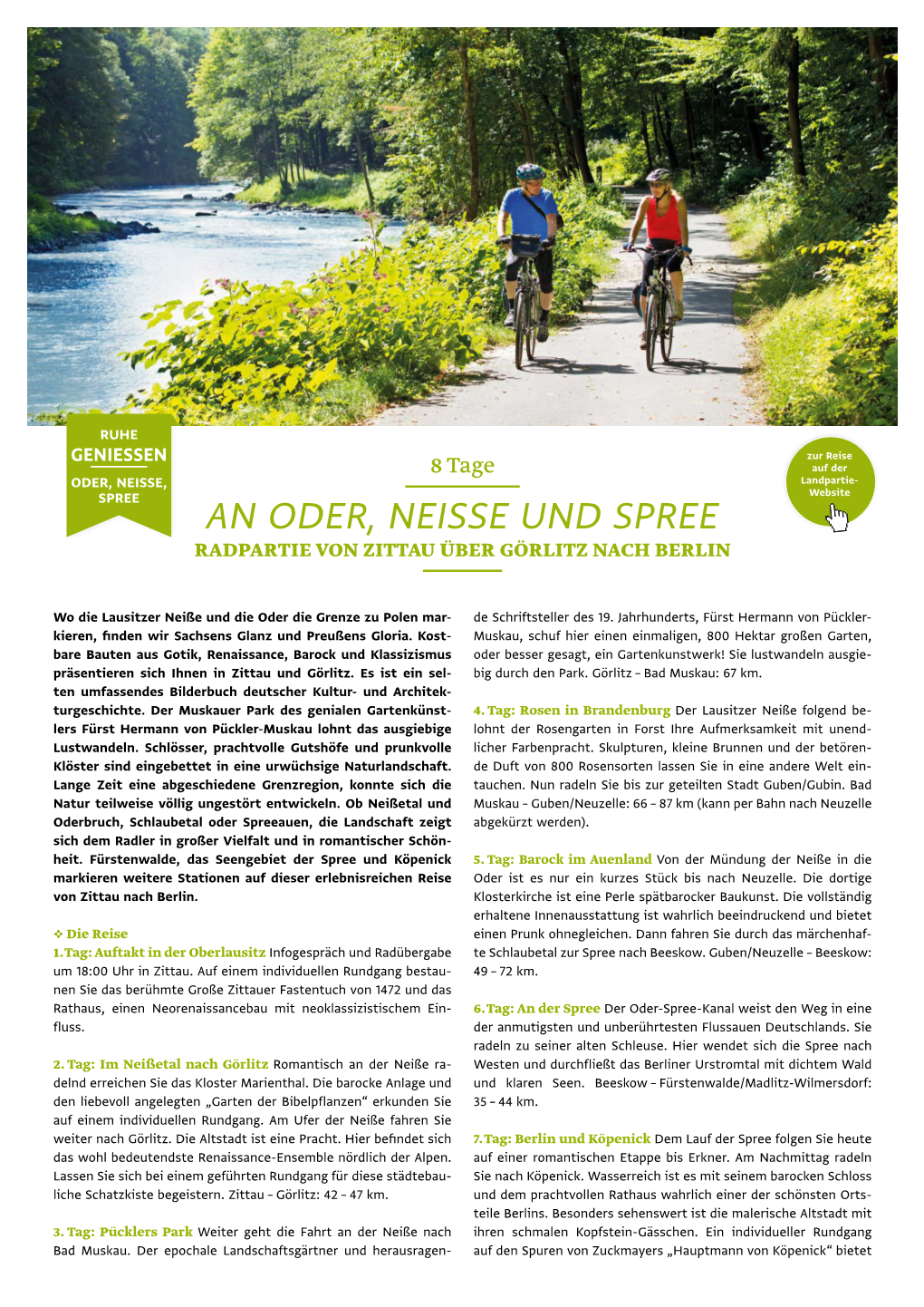 An Oder, Neisse Und Spree Radpartie Von Zittau Über Görlitz Nach Berlin