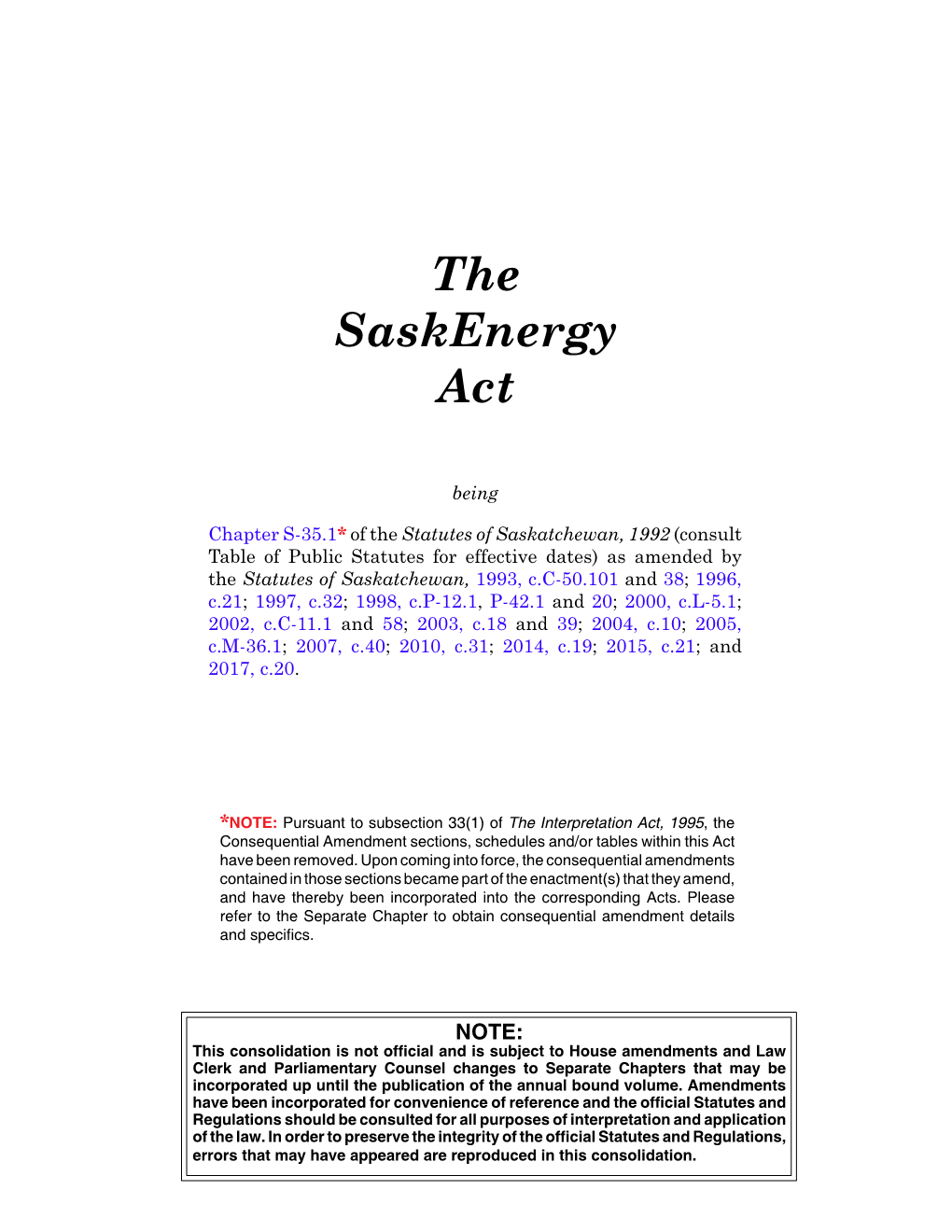 The Saskenergy Act