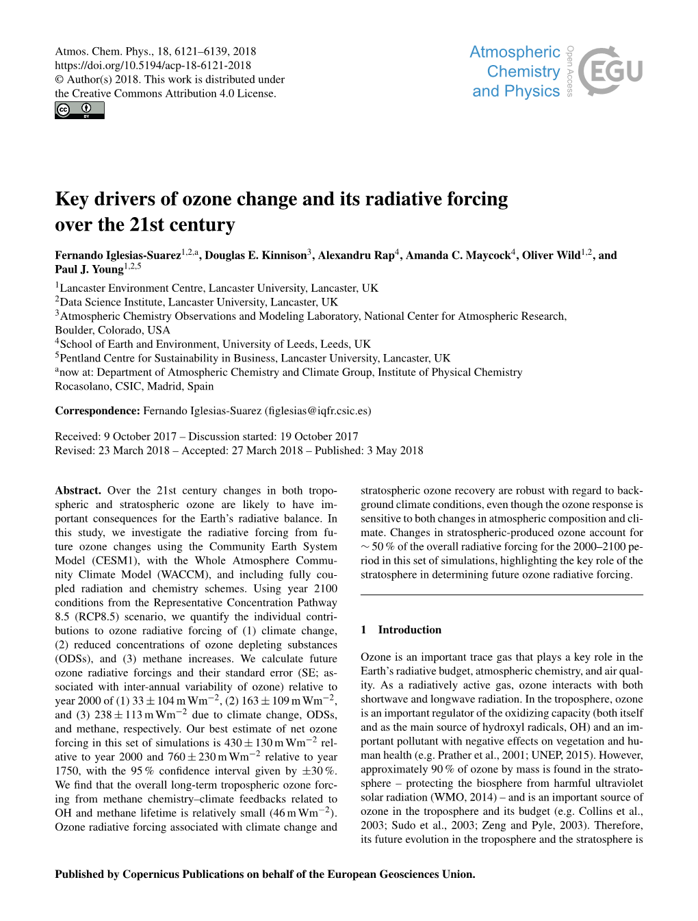 Key Drivers of Ozone Change and Its Radiative Forcing Over the 21St Century