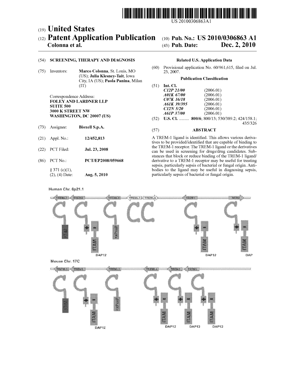 (12) Patent Application Publication (10) Pub. No.: US 2010/0306863 A1 Colonna Et Al