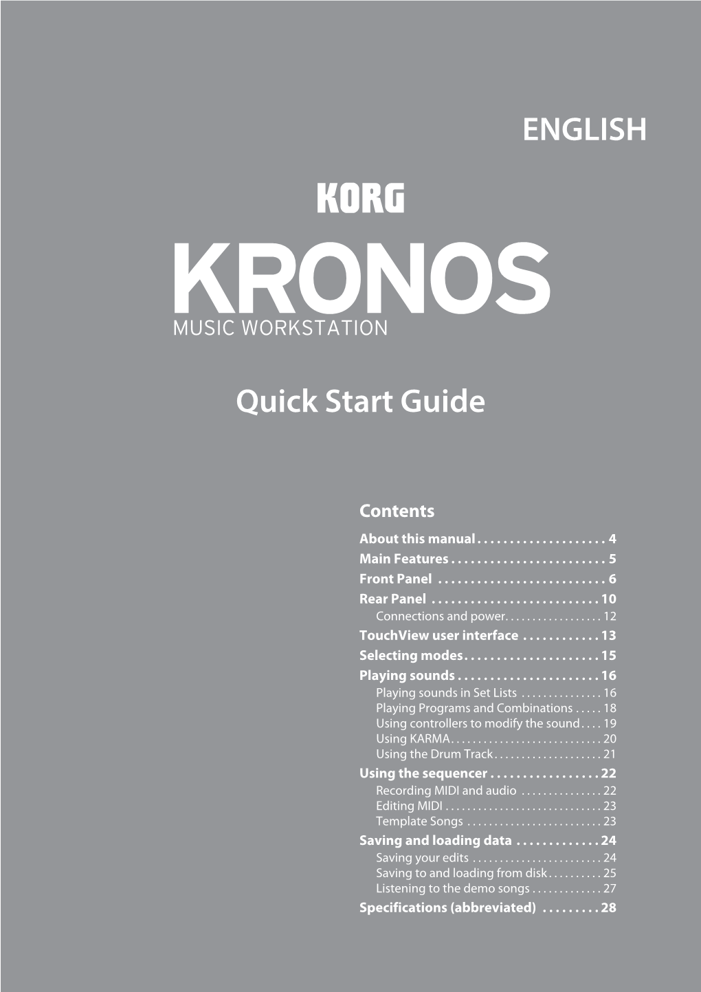 KRONOS Quick Start Guide
