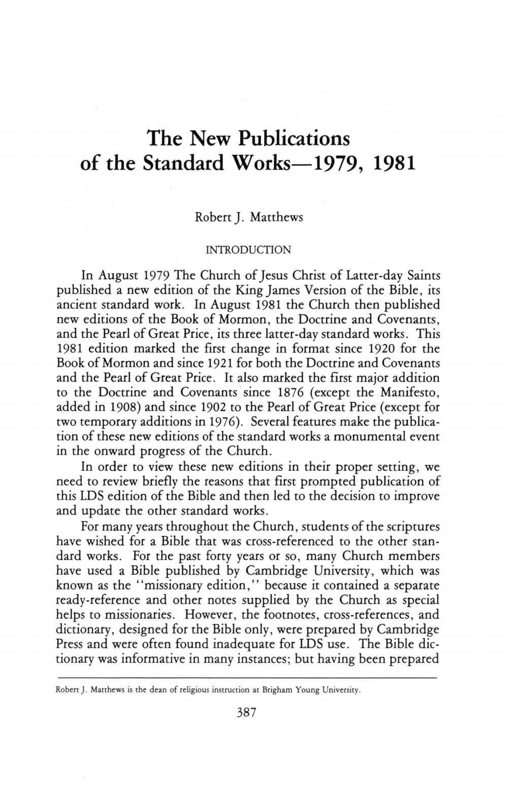 Of the Standard Works 1979 1981