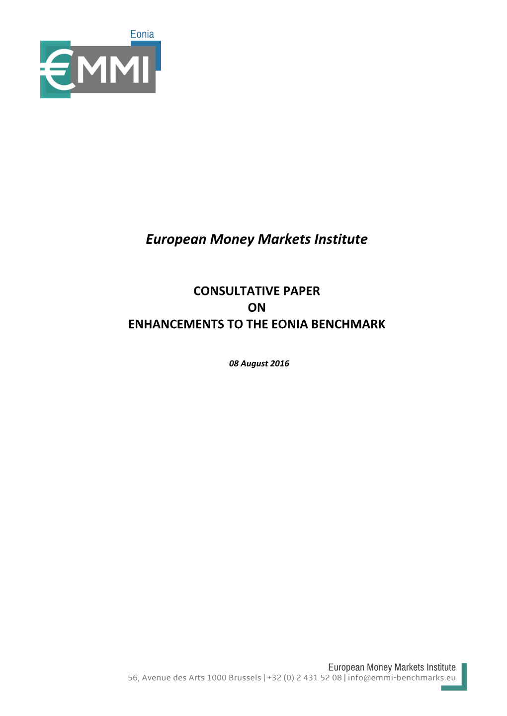 Eonia Consultative Paper