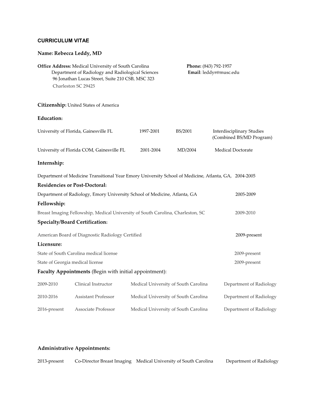 Curriculum Vitae s127