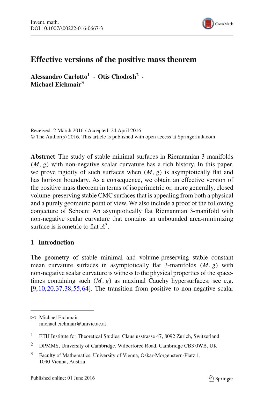 Effective Versions of the Positive Mass Theorem