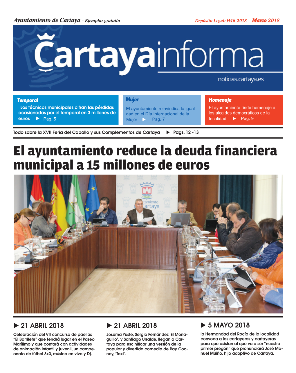 El Ayuntamiento Reduce La Deuda Financiera Municipal a 15 Millones De Euros