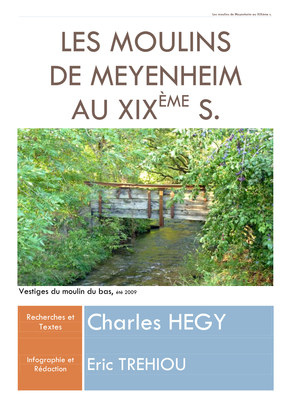 Les Moulins De Meyenheim Au Xixème S