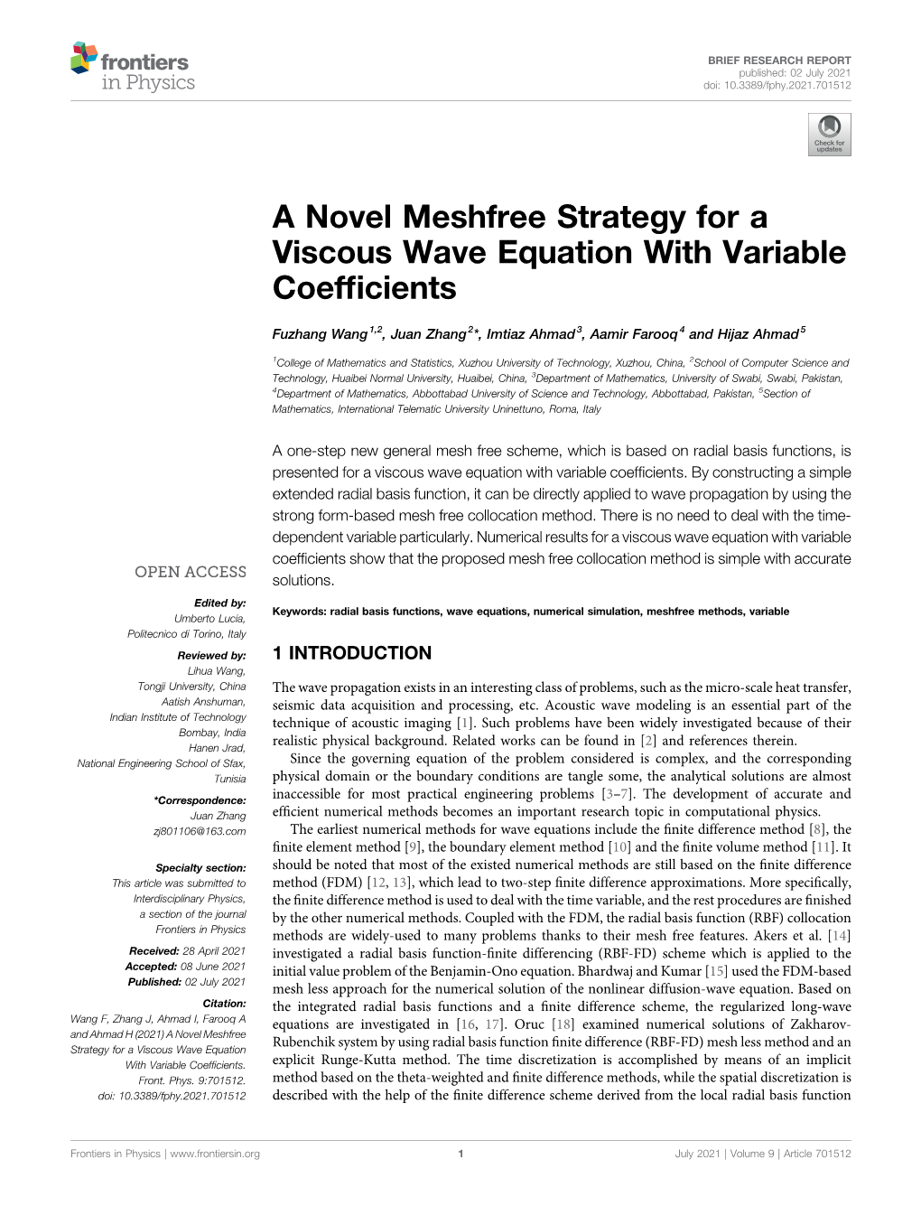 A Novel Meshfree Strategy for a Viscous Wave Equation with Variable Coefﬁcients