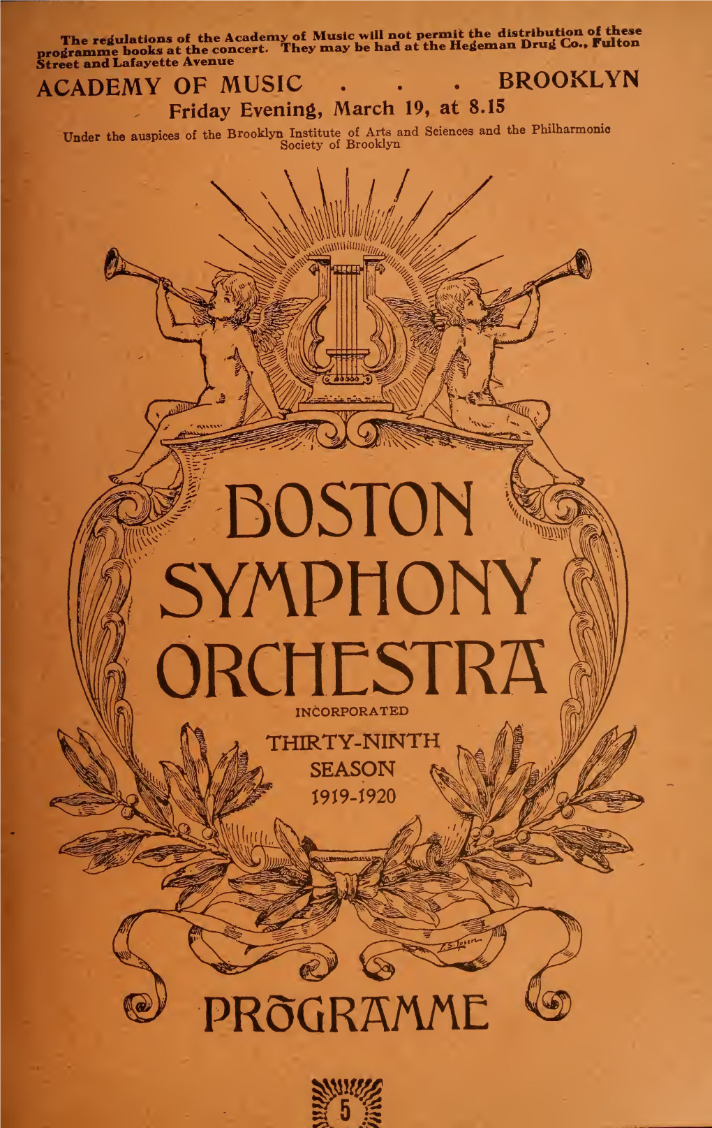 Boston Symphony Orchestra Concert Programs, Season 39,1919