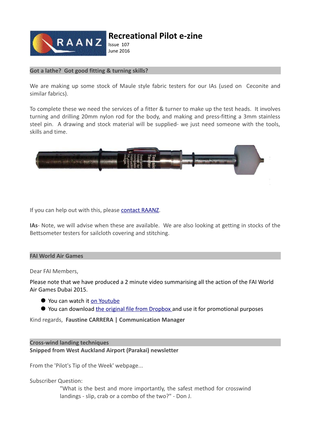 Recreational Pilot E-Zine Issue 107 June 2016