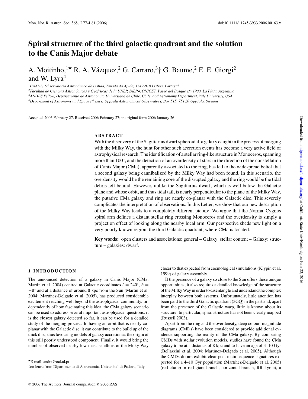 Spiral Structure of the Third Galactic Quadrant and the Solution to the Canis Major Debate � A