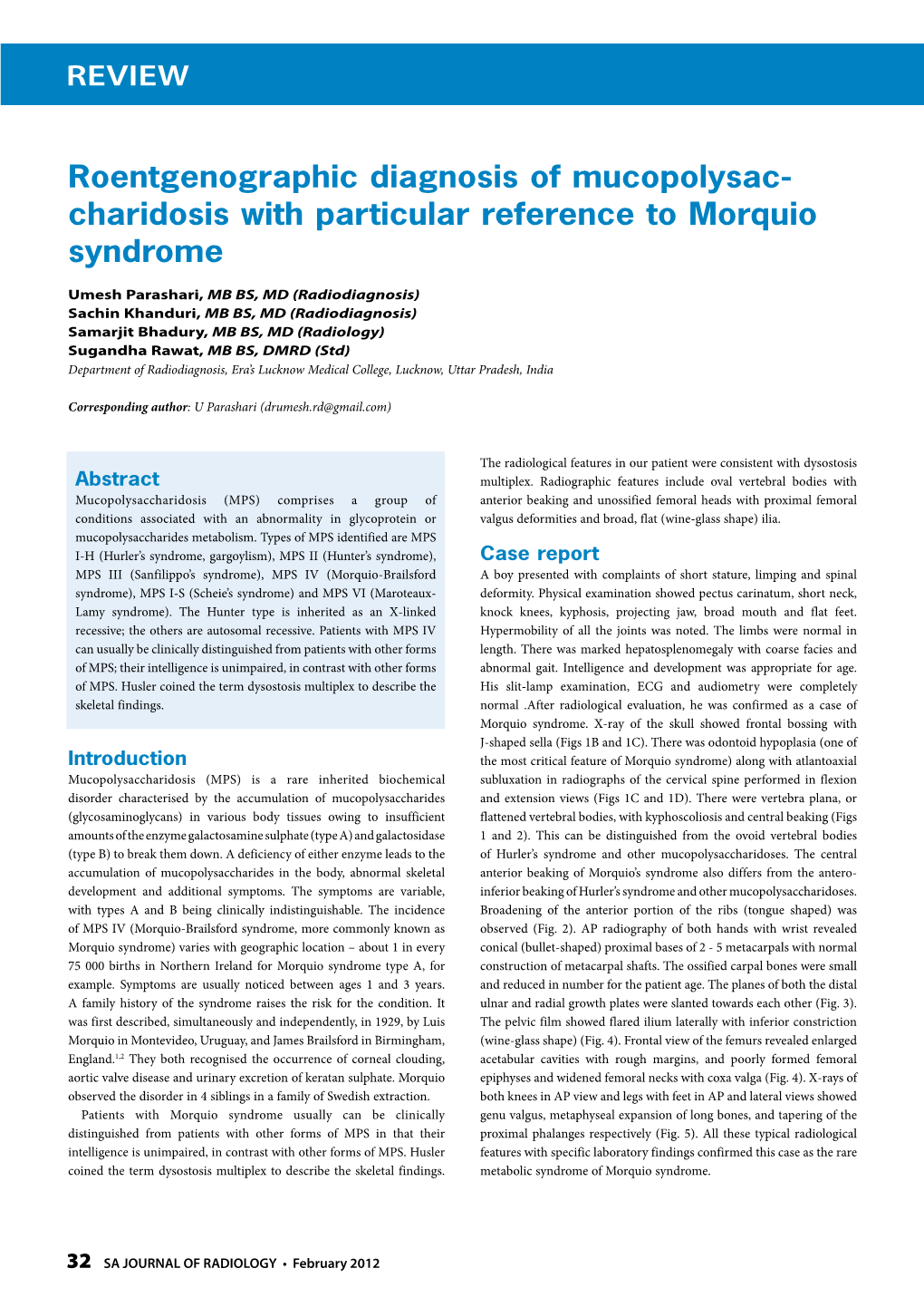 Charidosis with Particular Reference to Morquio Syndrome