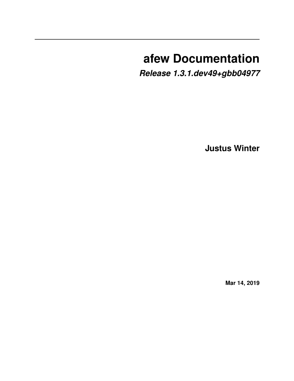 Afew Documentation Release 1.3.1.Dev49+Gbb04977