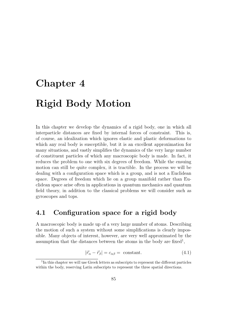 Chapter 4 Rigid Body Motion
