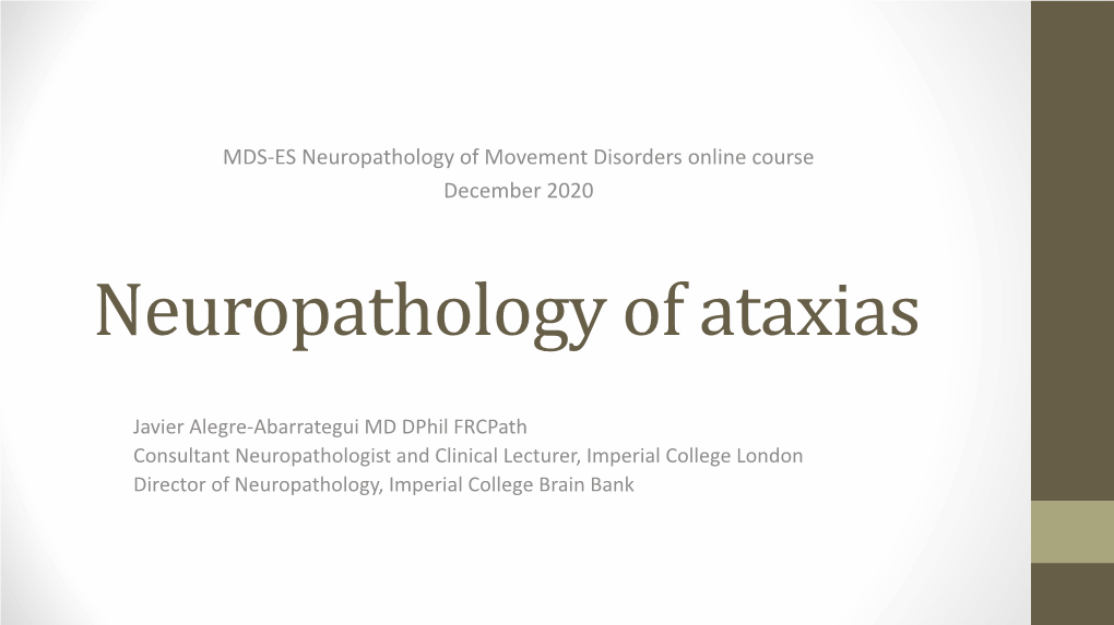 Neuropathology of Ataxias