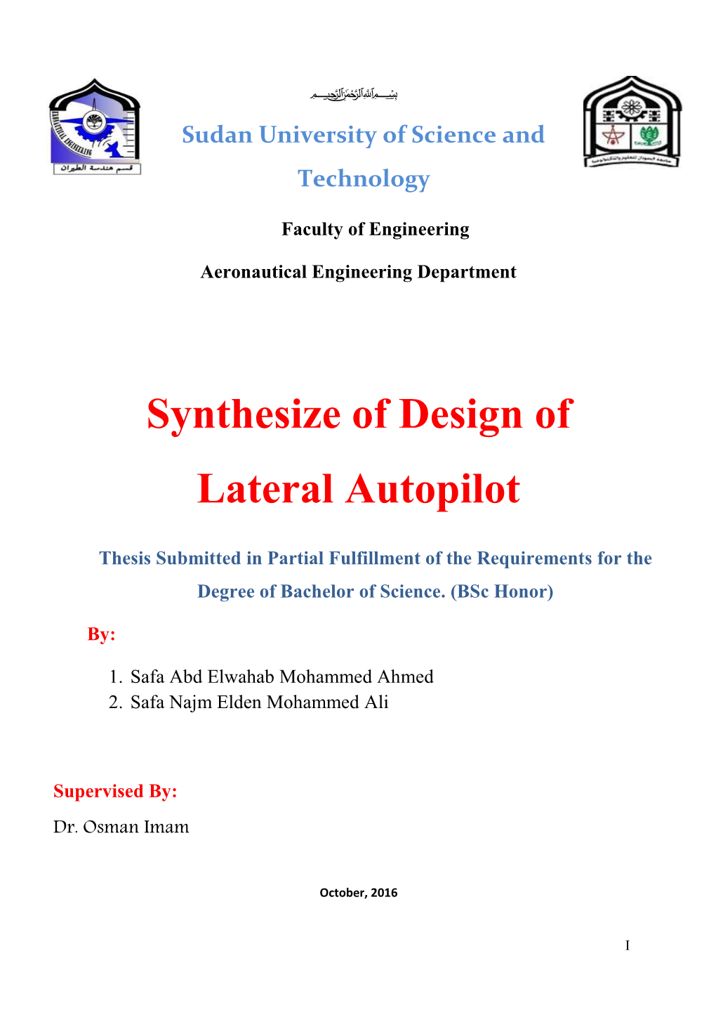 Synthesize of Design of Lateral Autopilot