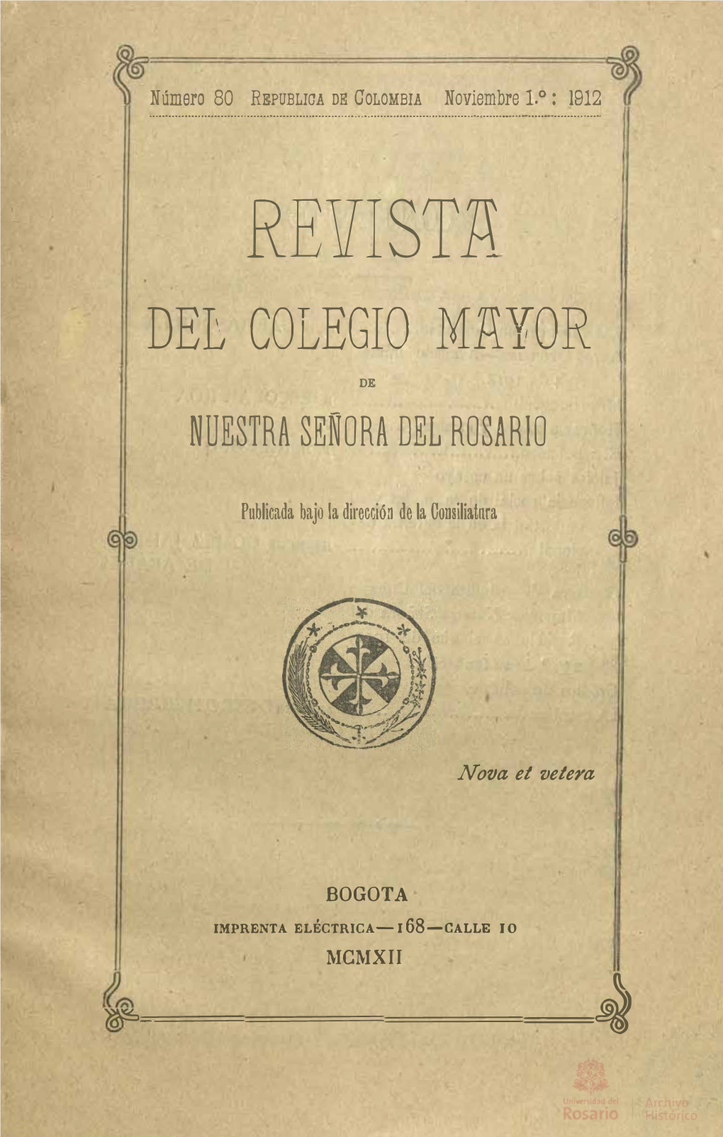 Revista Del Colegio Mayor De Nuestra Senora Del Rosario