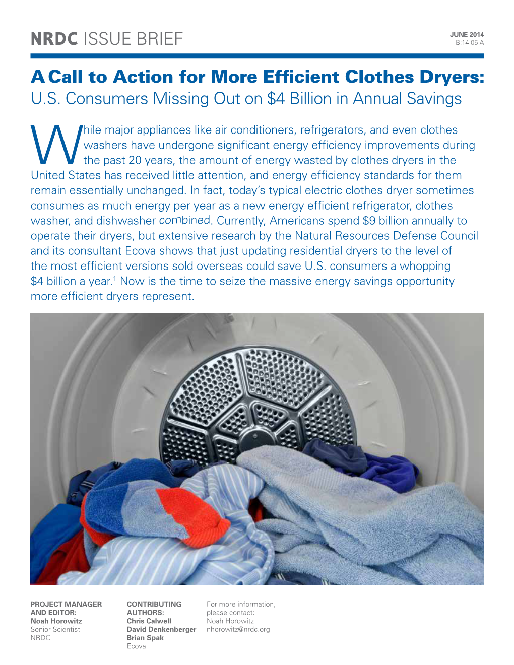 A Call to Action for More Efficient Clothes Dryers - U.S