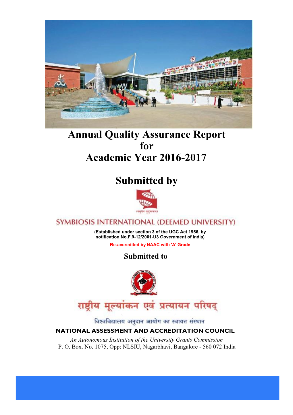 Annual Quality Assurance Report for Academic Year 2016-2017