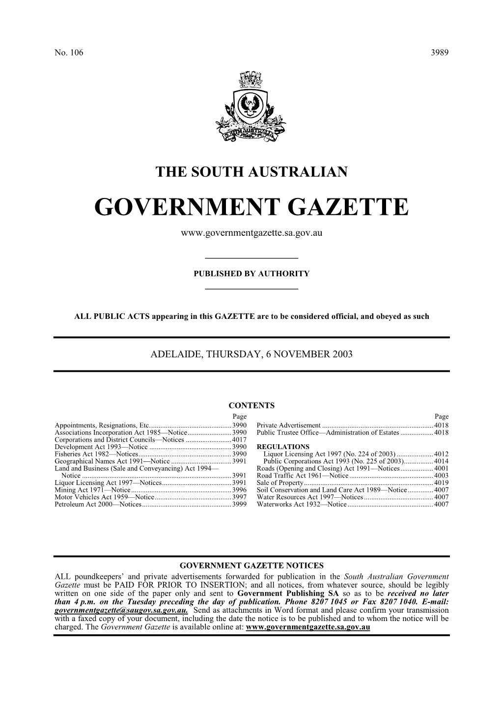 South Australian Government Gazette