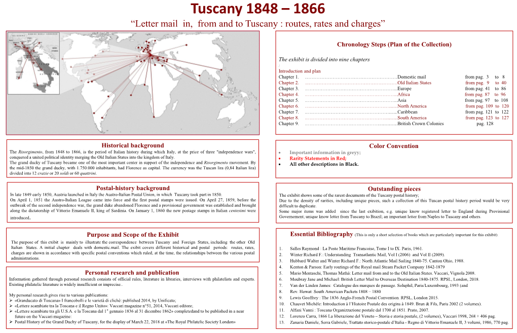 Tuscany 1848 – 1866 “Letter Mail In, from and to Tuscany : Routes, Rates and Charges”