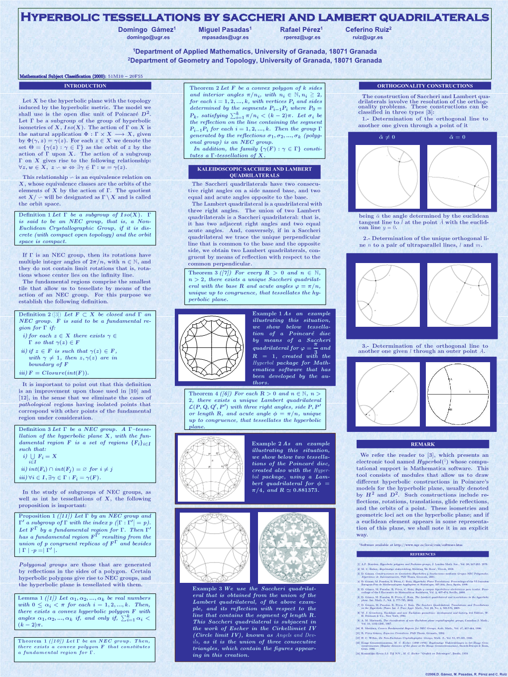 Hyperbolic Tessellations by Saccheri and Lambert Quadrilaterals