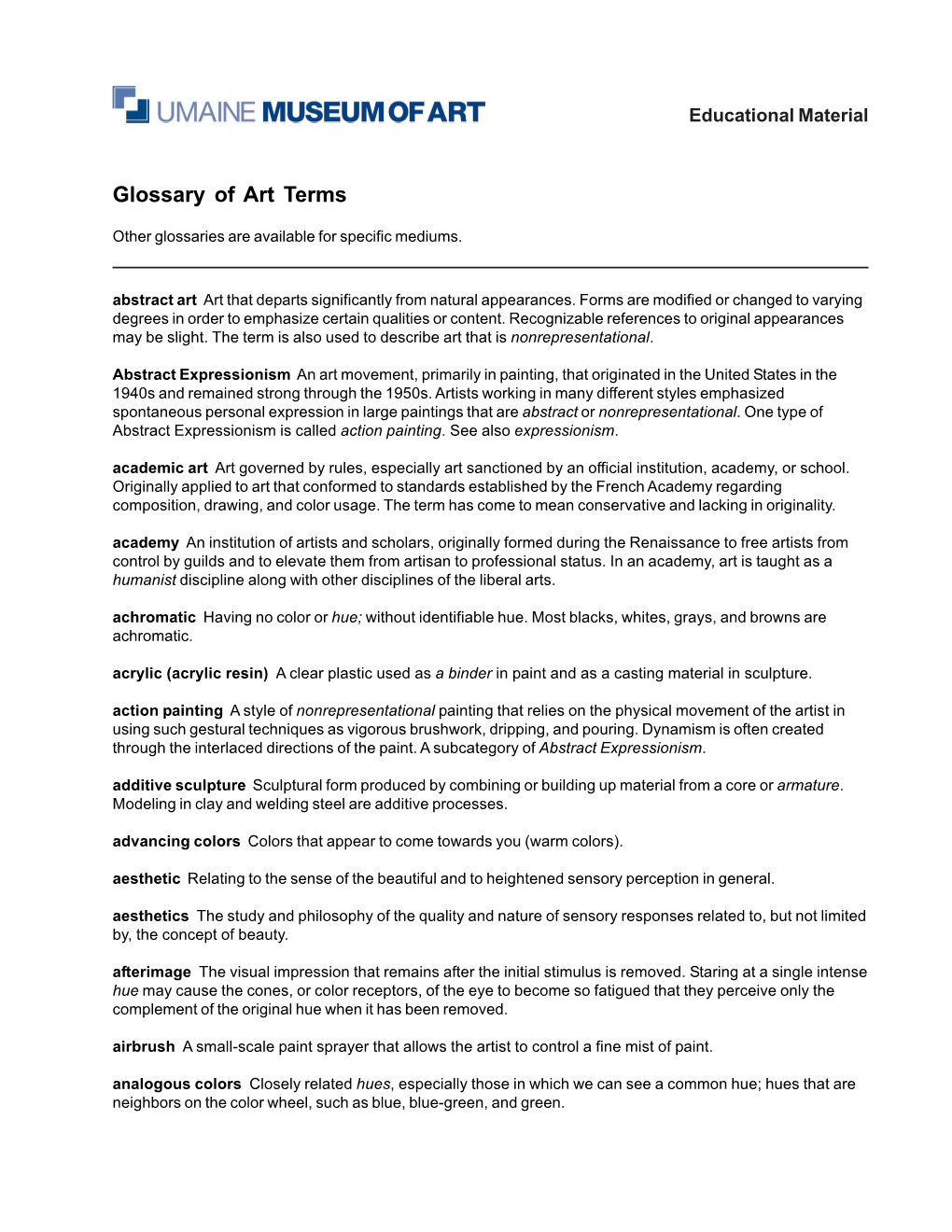 Art Terms (PDF)