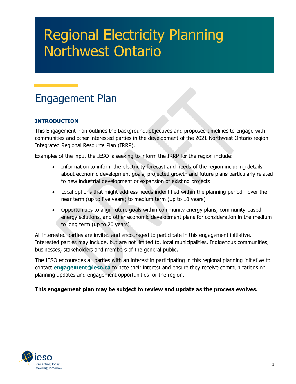 Engagement Plan