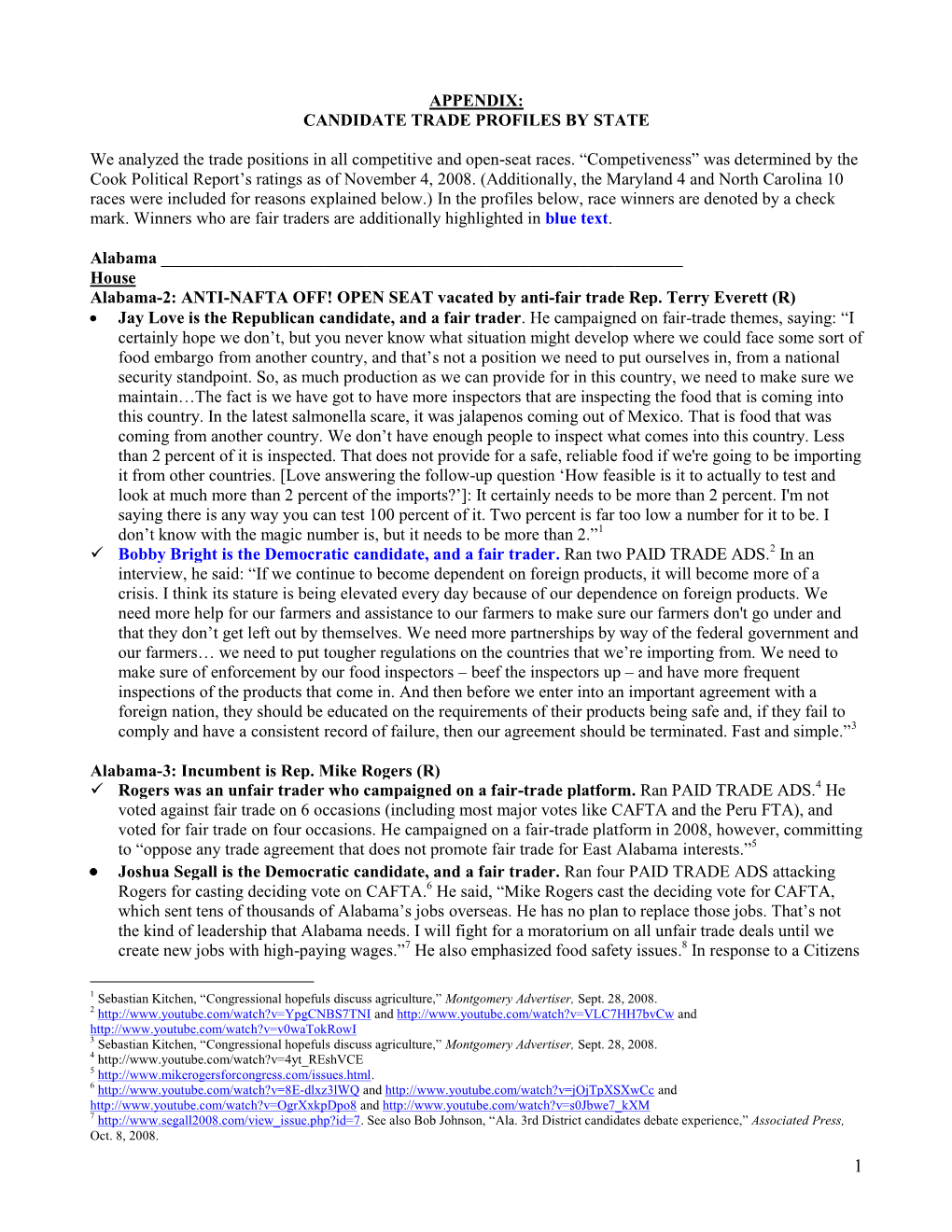 Appendix: Candidate Trade Profiles by State