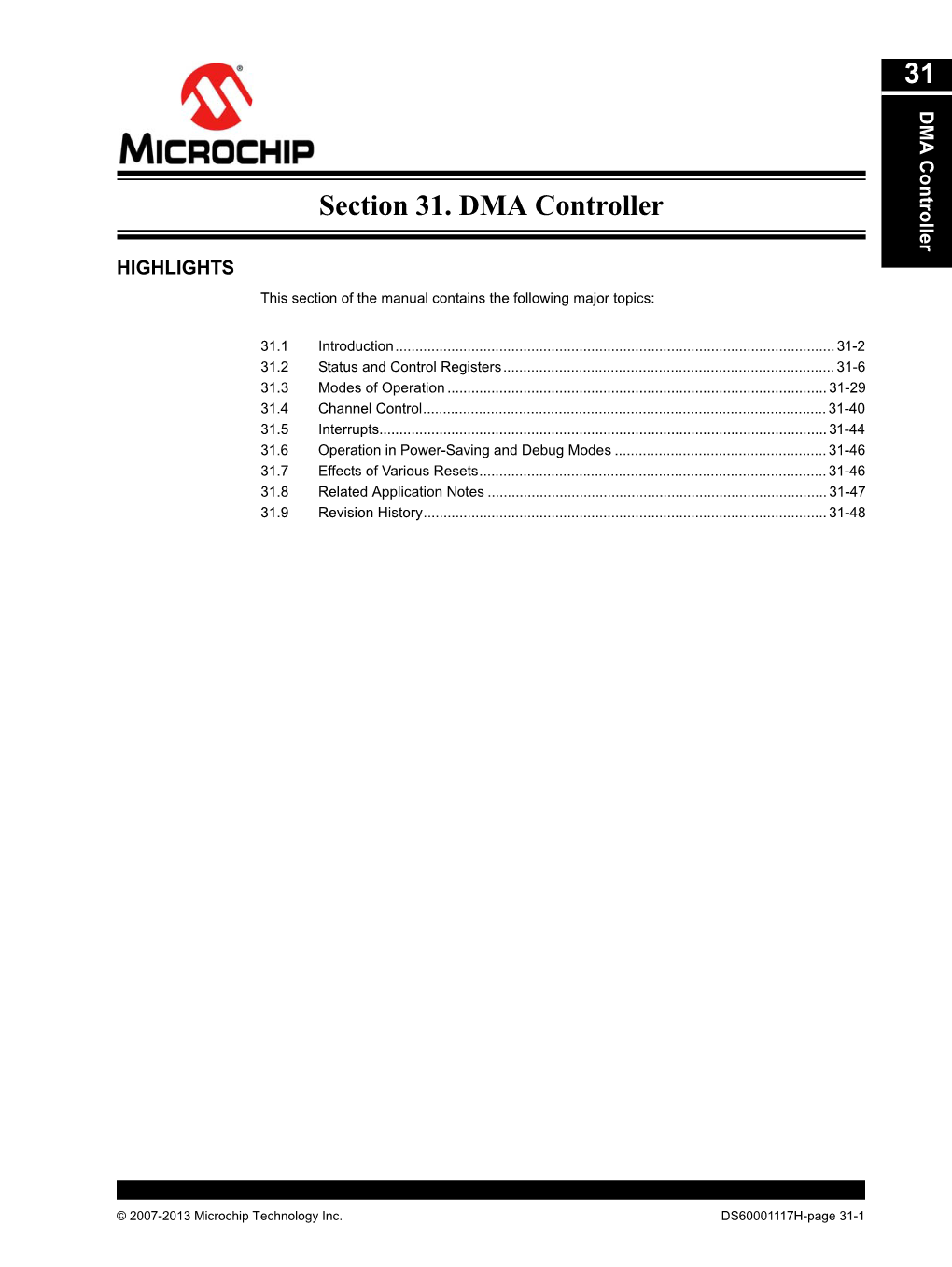 Section 31. DMA Controller