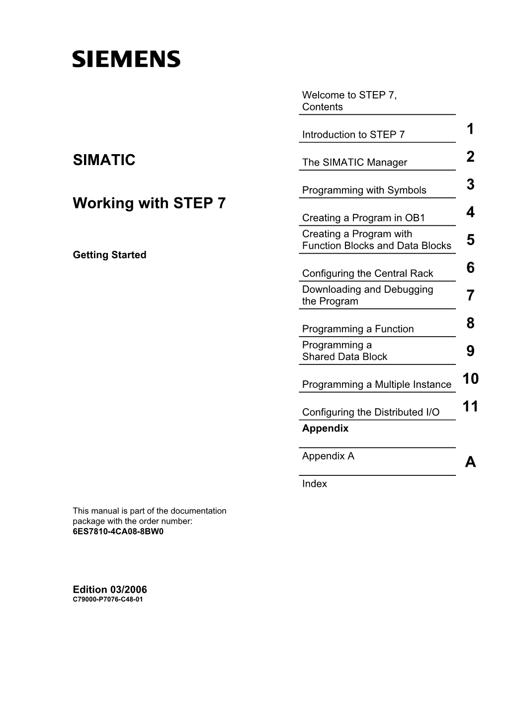 SIMATIC Working with STEP 7