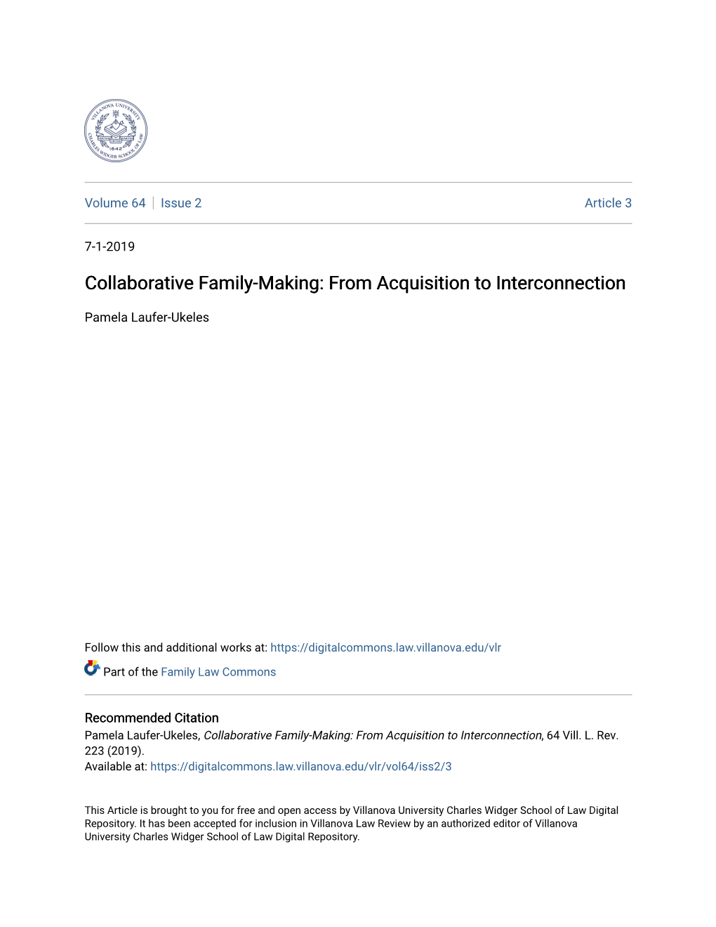 Collaborative Family-Making: from Acquisition to Interconnection