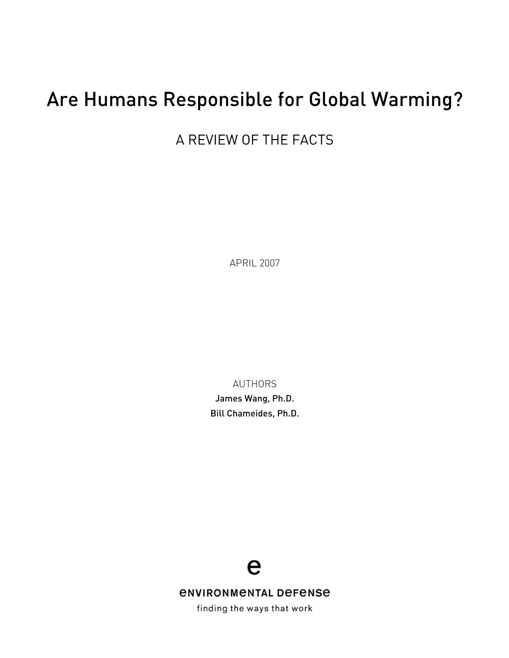 Are Humans Responsible for Global Warming?