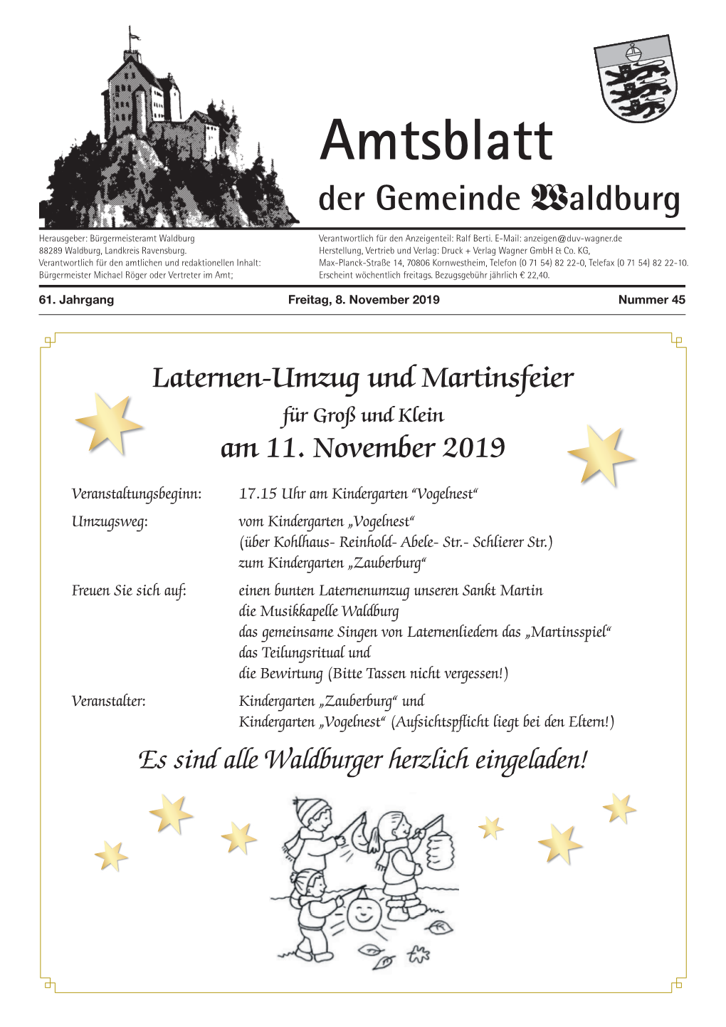 Laternen-Umzug Und Martinsfeier Am 11. November 2019