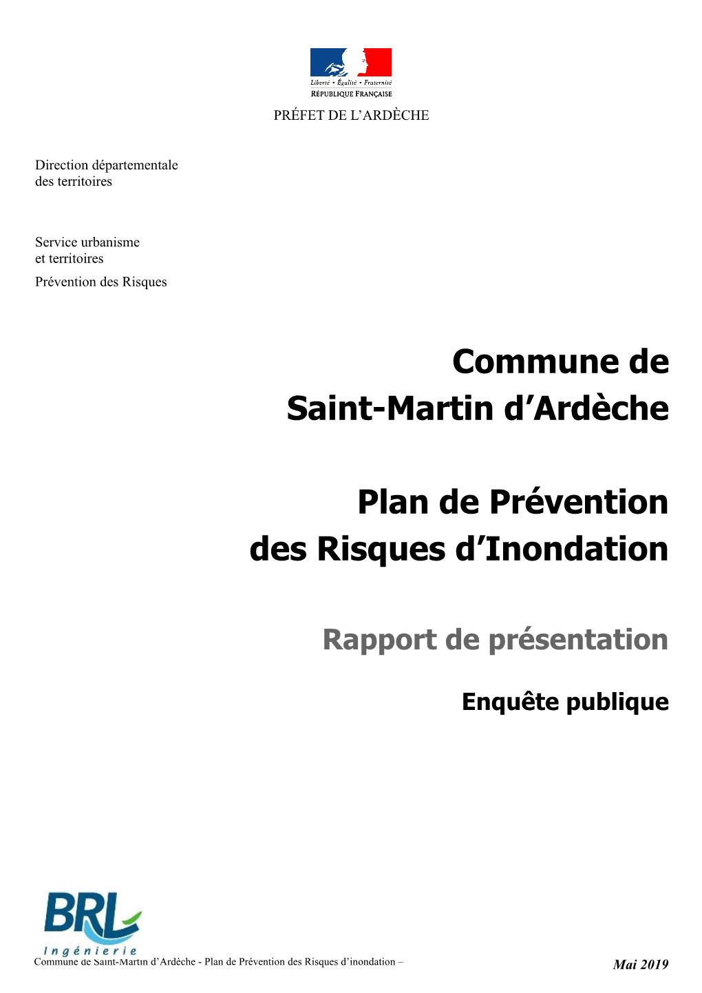 Commune De Saint-Martin D'ardèche Plan De Prévention Des Risques D'inondation