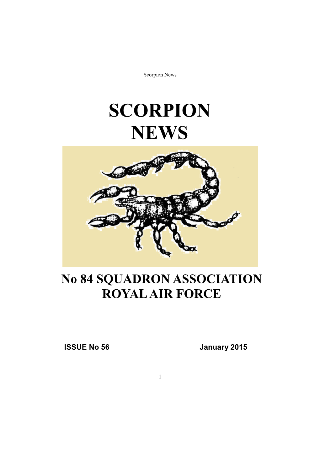 SCORPION NEWS No 84 SQUADRON ASSOCIATION