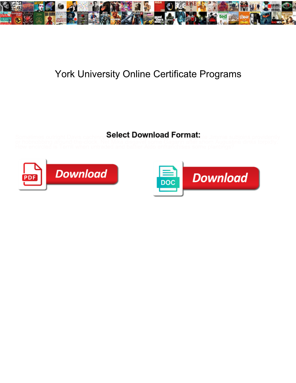 York University Online Certificate Programs